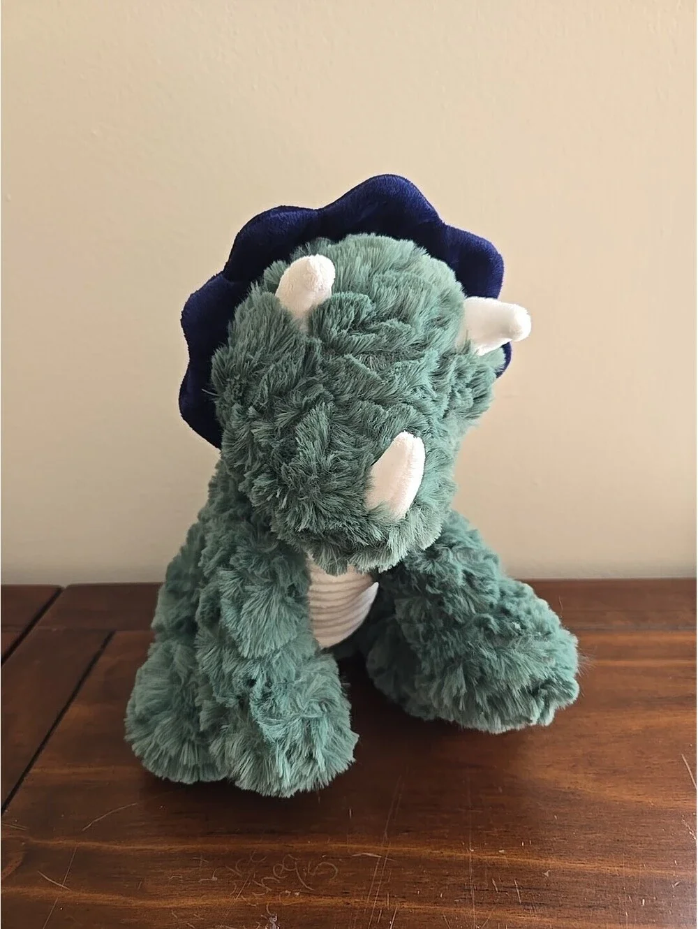 Carters Just One You Dinosaur Triceratops Plush Dark Green Blue Lovey 68474 9”